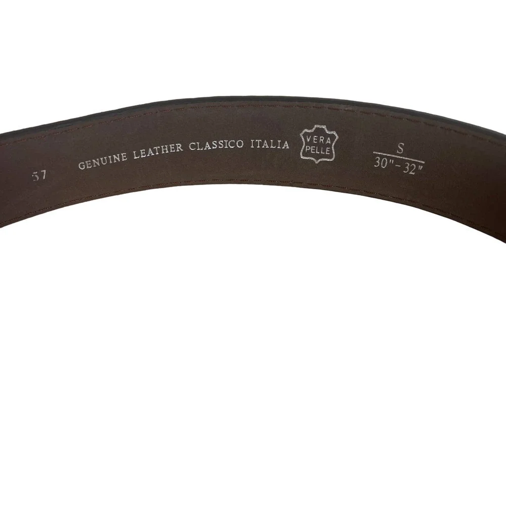 Unknown Leather Belt with Stone Decorated Belt‎ Buckle SZ S